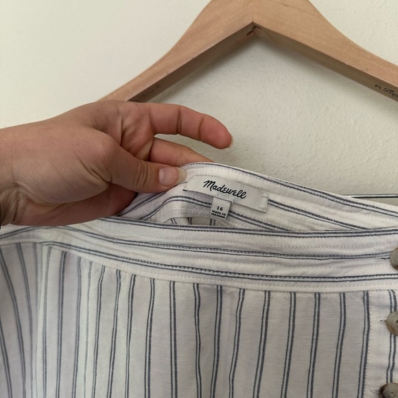 MADEWELL Side-Button Midi Skirt in Pinstripe - Picture 5 of 9